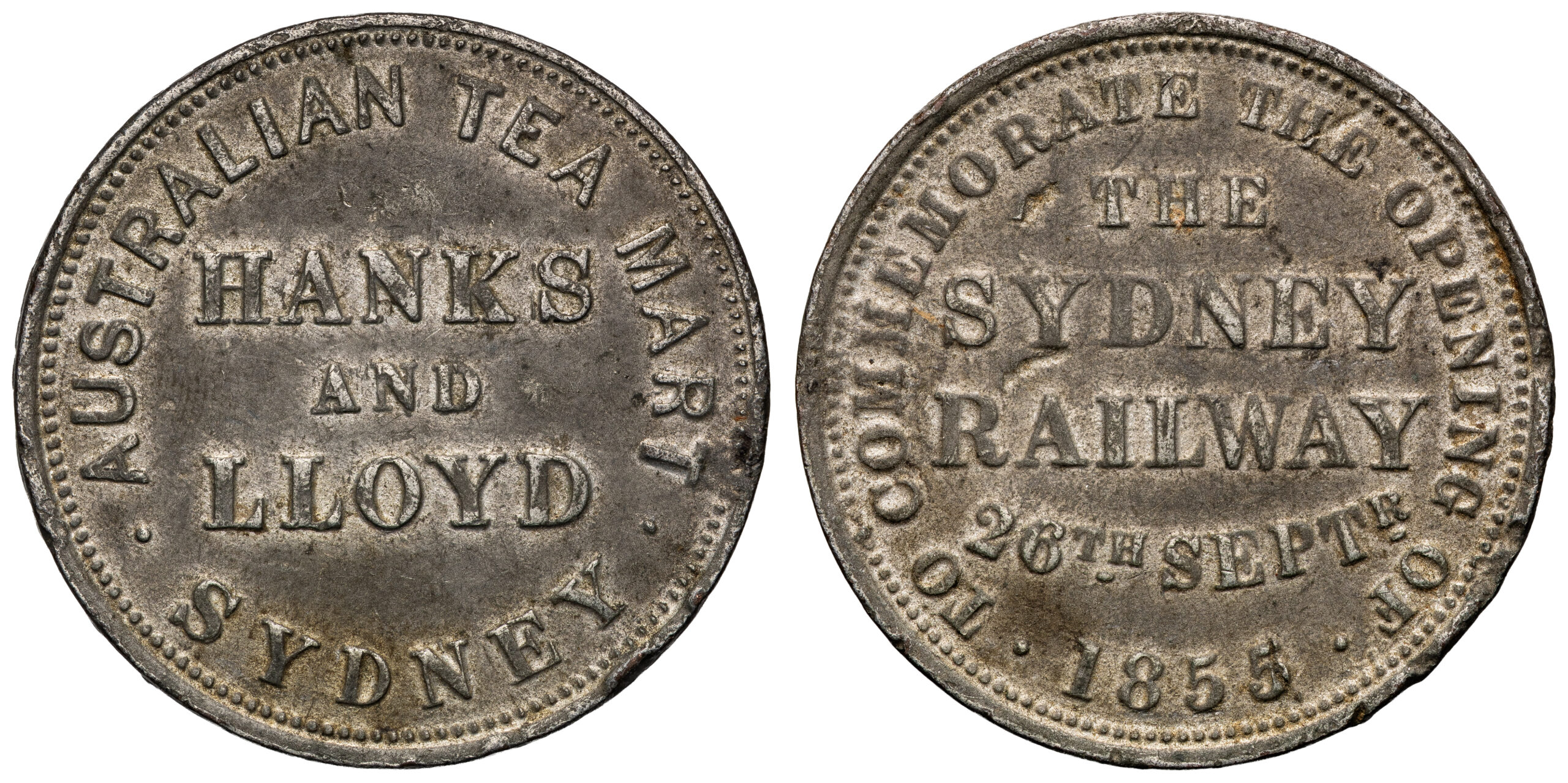 A.96 - Hanks & Lloyd, Sydney, NSW, Penny (Trial), 1855, UNC