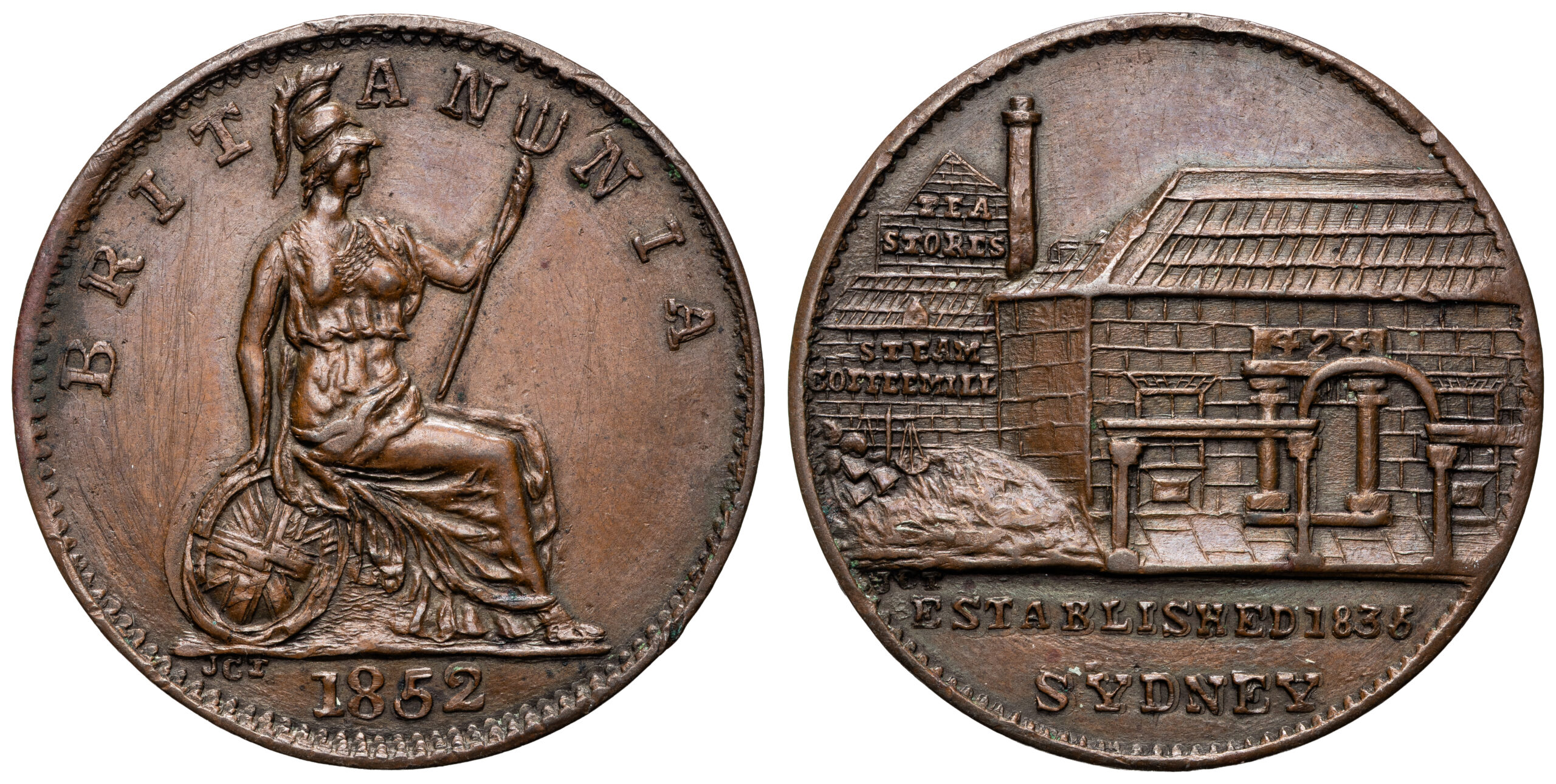 A.223 - (Peek) Tea Stores, Sydney, NSW, Penny, 1852, EF